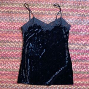 Y2K DKNY BLACK VELVET LACE CAMI